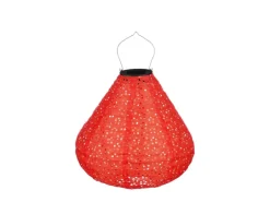 Mica Decorations Solar-LED-Laterne Kegel Ø 30 cm x 29 cm Rot