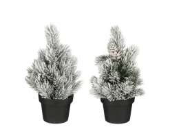 Mica Decorations Weihnachtsbaum in Topf 24 cm Grün Frosted 2-fach Sortiert