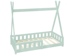 ML-Design Kinderbett Tipi 70x140 cm Mint mit Rausfallschutz Lattenrost