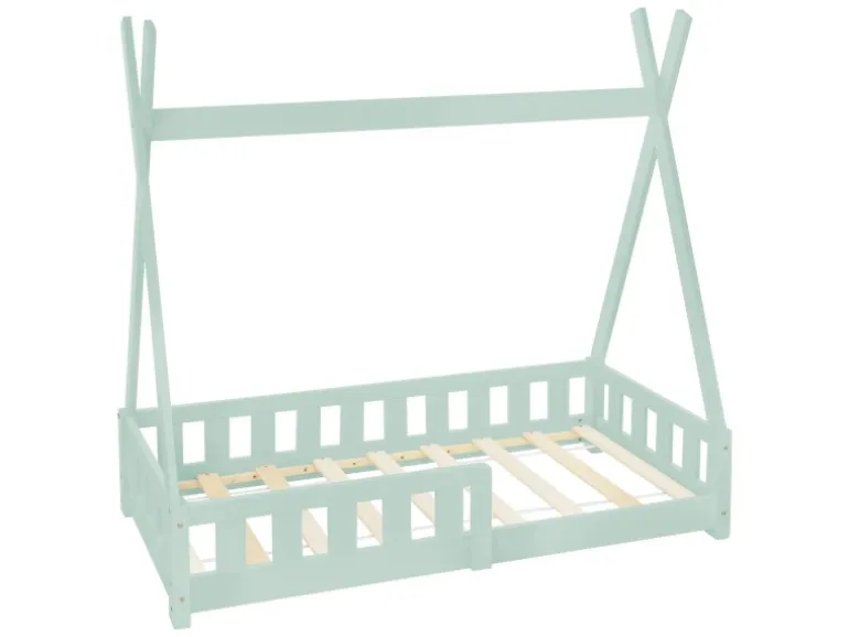 ML-Design Kinderbett Tipi 70x140 cm Mint mit Rausfallschutz Lattenrost