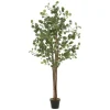 ML-Design Künstliche Eukalyptus 180cm Groß Kunstpflanze Naturholzstamm