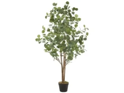 ML-Design Künstliche Eukalyptus 150cm Groß Kunstpflanze Naturholzstamm