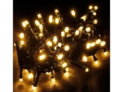 Mojawo 120er Lichterkette LEDs Innen und Außen Warmweiß Kabel Dunkelgrün