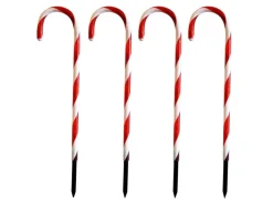 Mojawo 4er Set LED-Gartenleuchtstäbe Zuckerstange 32 Weißen LEDs Leuchtstab IP44