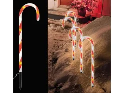 Mojawo 4er Set LED-Gartenleuchtstäbe Zuckerstange 32 Weißen LEDs Leuchtstab IP44