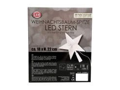 Mojawo LED Baumspitze Stern Weihnachtsbaumspitze 10 LEDs Kabel Transparent Batterie