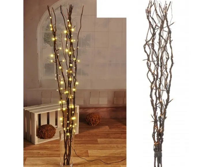 Mojawo Lichterzweige mit 80 LEDs Braun Beleuchtung Lichterkette Leuchtzweig Dekoration Lichter Zweig
