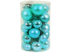 Mojawo 30tlg Christbaumkugeln Weihnachtskugeln Schmuckkugeln Baumschmuck Petrol 4 5 6 7cm