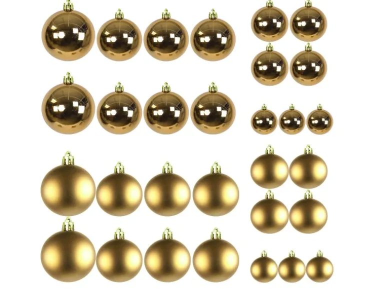 Mojawo 30tlg Christbaumkugeln Weihnachtskugeln Schmuckkugeln Baumschmuck Gold 4 5 6 7cm