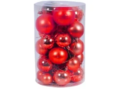 Mojawo 30tlg Christbaumkugeln Weihnachtskugeln Schmuckkugeln Baumschmuck Rot 4 5 6 7cm