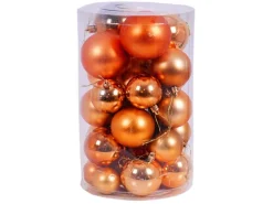 Mojawo 30tlg Christbaumkugeln Weihnachtskugeln Schmuckkugeln Baumschmuck Orange 4 5 6 7cm