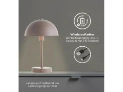 mokebo LED Tischlampe Kabellos  Akku Tischleuchte Dimmbar und Aufladbar Der Leuchtturm in Taupe