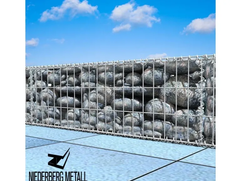 Niederberg Metall Gabione 100 x 30 x 30 cm - Maschenweite 5 x 10 cm