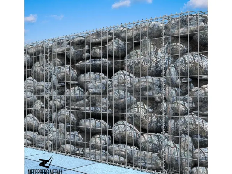 Niederberg Metall Gabione 80 x 100 x 50 cm - Maschenweite 5 x 10 cm