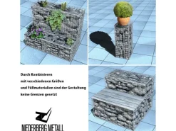 Niederberg Metall Gabione 80 x 100 x 50 cm - Maschenweite 5 x 10 cm