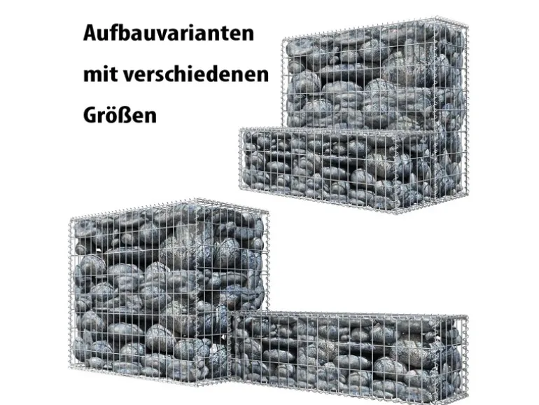 Niederberg Metall Gabione 80 x 100 x 50 cm - Maschenweite 5 x 10 cm