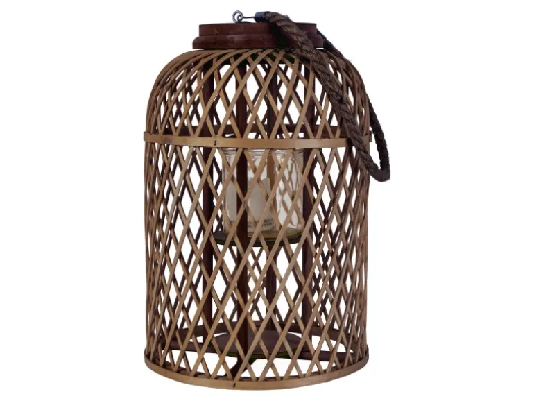 Näve Dekoleuchte-Solar-LED-Kerze Korbinian Braun Ø 27 cm x 38 cm