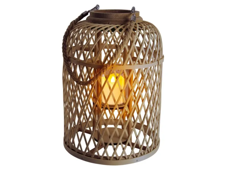 Näve Dekoleuchte-Solar-LED-Kerze Korbinian Braun Ø 27 cm x 38 cm