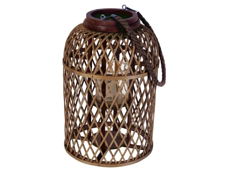 Näve Dekoleuchte-Solar-LED-Kerze Korbinian Braun Ø 27 cm x 38 cm