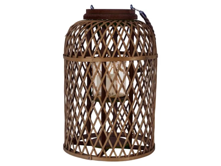 Näve Dekoleuchte-Solar-LED-Kerze Korbinian Braun Ø 27 cm x 38 cm