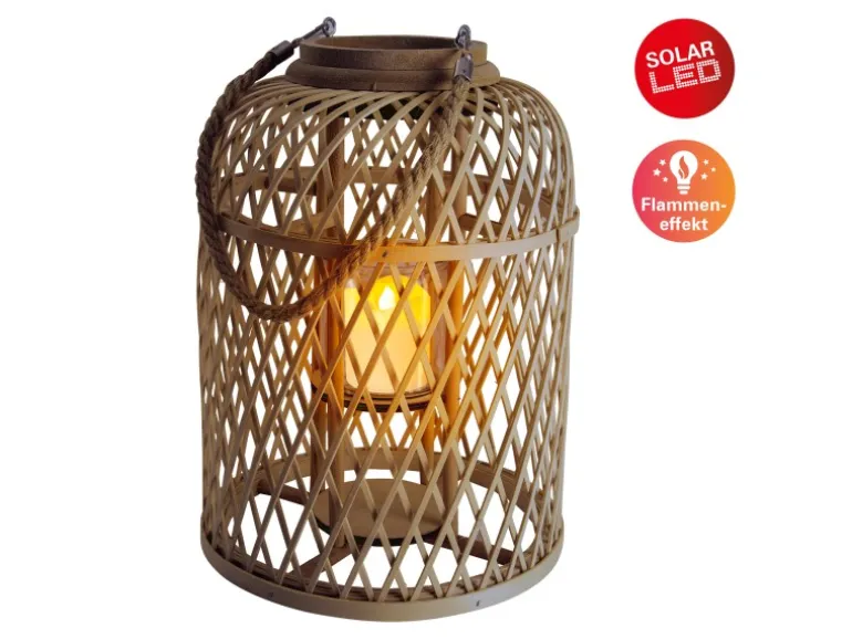 Näve Dekoleuchte-Solar-LED-Kerze Korbinian Braun Ø 27 cm x 38 cm