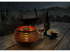 Näve LED Deko Solar Tischleuchte 16 cm Lichtfarbe Warmweiß mit Flammeneffekt