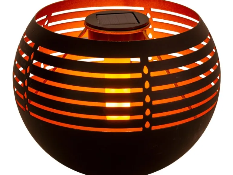 Näve LED Deko Solar Tischleuchte 16 cm Lichtfarbe Warmweiß mit Flammeneffekt