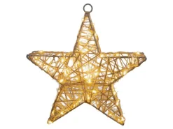 Näve LED Weihnachtsdeko Metallstern Natur 2er-Set