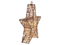 Näve LED Weihnachtsdeko Metallstern Natur 2er-Set