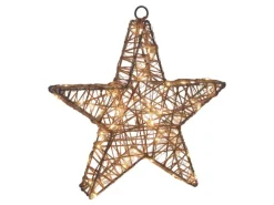 Näve LED Weihnachtsdeko Metallstern Natur 2er-Set