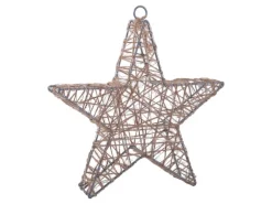 Näve LED Weihnachtsdeko Metallstern Natur 2er-Set