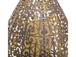 Näve LED-Dekoleuchte Antik Gold Lichtfarbe Warmweiß mit Flammeneffekt 27,8 cm