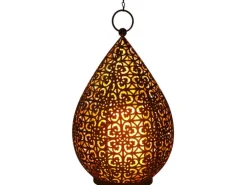 Näve LED-Dekoleuchte Antik Gold Lichtfarbe Warmweiß mit Flammeneffekt 27,8 cm