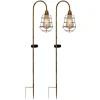 Näve LED-Deko-Solar-Erdspieß Gitti Alt-Messing 76,5 cm x 16 cm x 10,5 cm 2er-Set