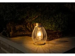 Näve LED-Deko-Solarleuchte IP44 Silber 21,5 cm