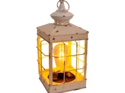 Näve LED-Deko-Solarleuchte Laterne 31,5 cm Antik Weiß mit Aufhängemöglichkeit