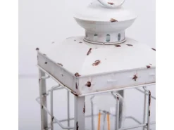 Näve LED-Deko-Solarleuchte Laterne 31,5 cm Antik Weiß mit Aufhängemöglichkeit