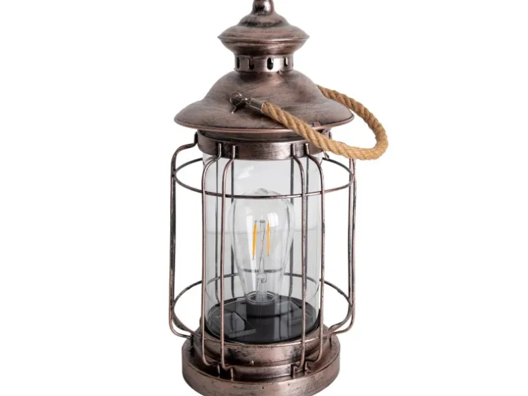 Näve LED-Deko-Solarleuchte Laterne 35 cm Kupfer mit Aufhängemöglichkeit