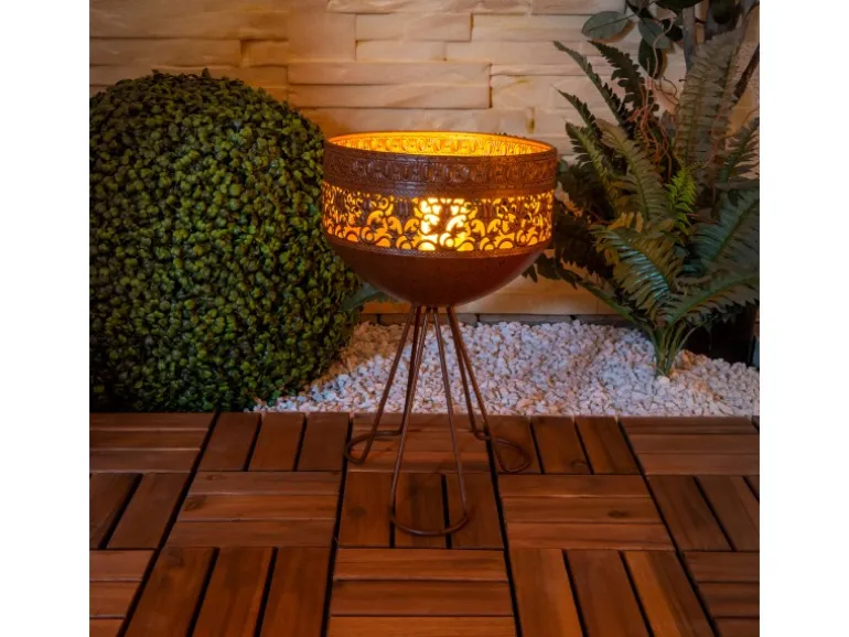 Näve LED-Deko-Solarleuchte mit Standfuß 34,5 cm mit Flammeneffekt