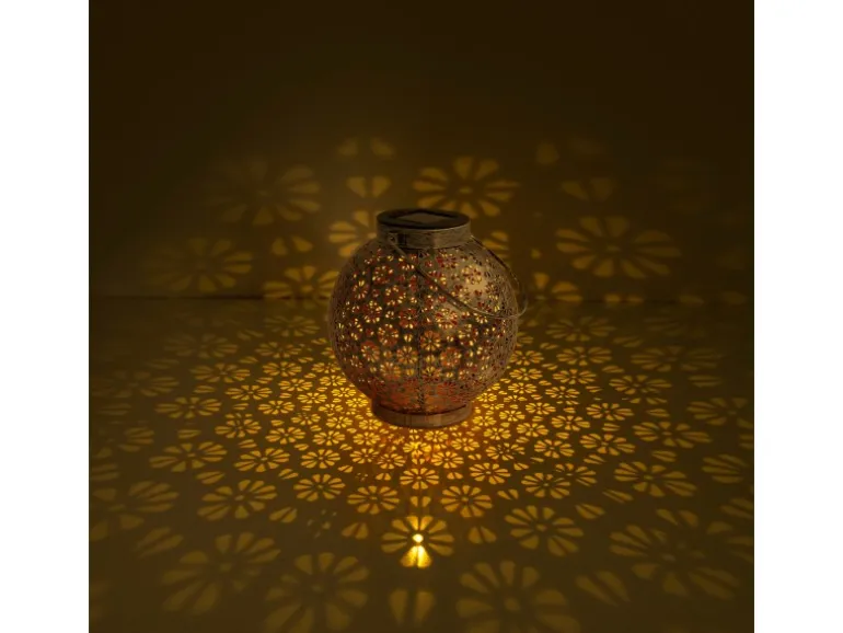 Näve LED-Deko-Solarleuchte Silber 2er-Set 18 cm