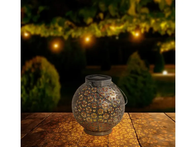 Näve LED-Deko-Solarleuchte Silber 2er-Set 18 cm