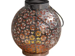 Näve LED-Deko-Solarleuchte Silber 2er-Set 18 cm