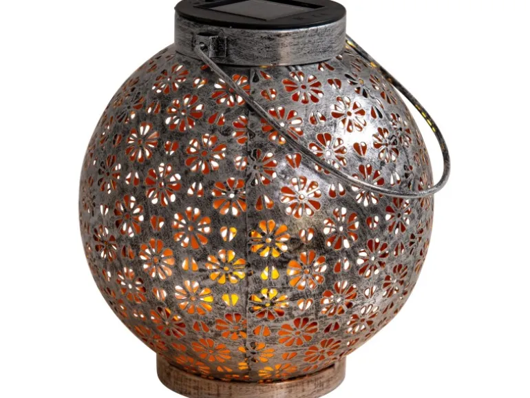 Näve LED-Deko-Solarleuchte Silber 2er-Set 18 cm