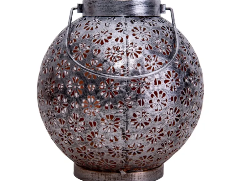 Näve LED-Deko-Solarleuchte Silber 2er-Set 18 cm