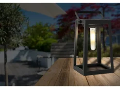 Näve LED-Deko-Solarleuchte Schwarz mit Aufhängung 25,5 cm