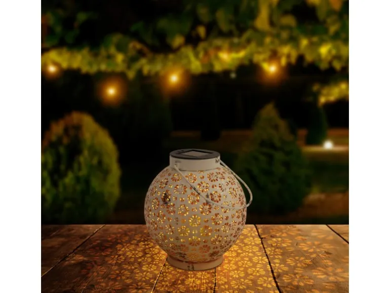 Näve LED-Deko-Solarleuchte Weiß 18 cm 2er-Set