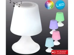 Näve LED-Deko-Tischleuchte mit Bluetooth Weiß rund