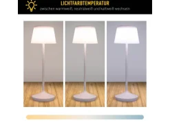 Näve LED-Solar-Akkutischleuchte Emmi Weiß Ø 13 cm x 38 cm