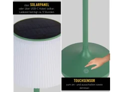 Näve LED-Solar-Akkutischleuchte Emmi Grün Ø 13 cm x 38 cm