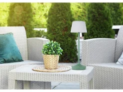 Näve LED-Solar-Akkutischleuchte Emmi Grün Ø 13 cm x 38 cm